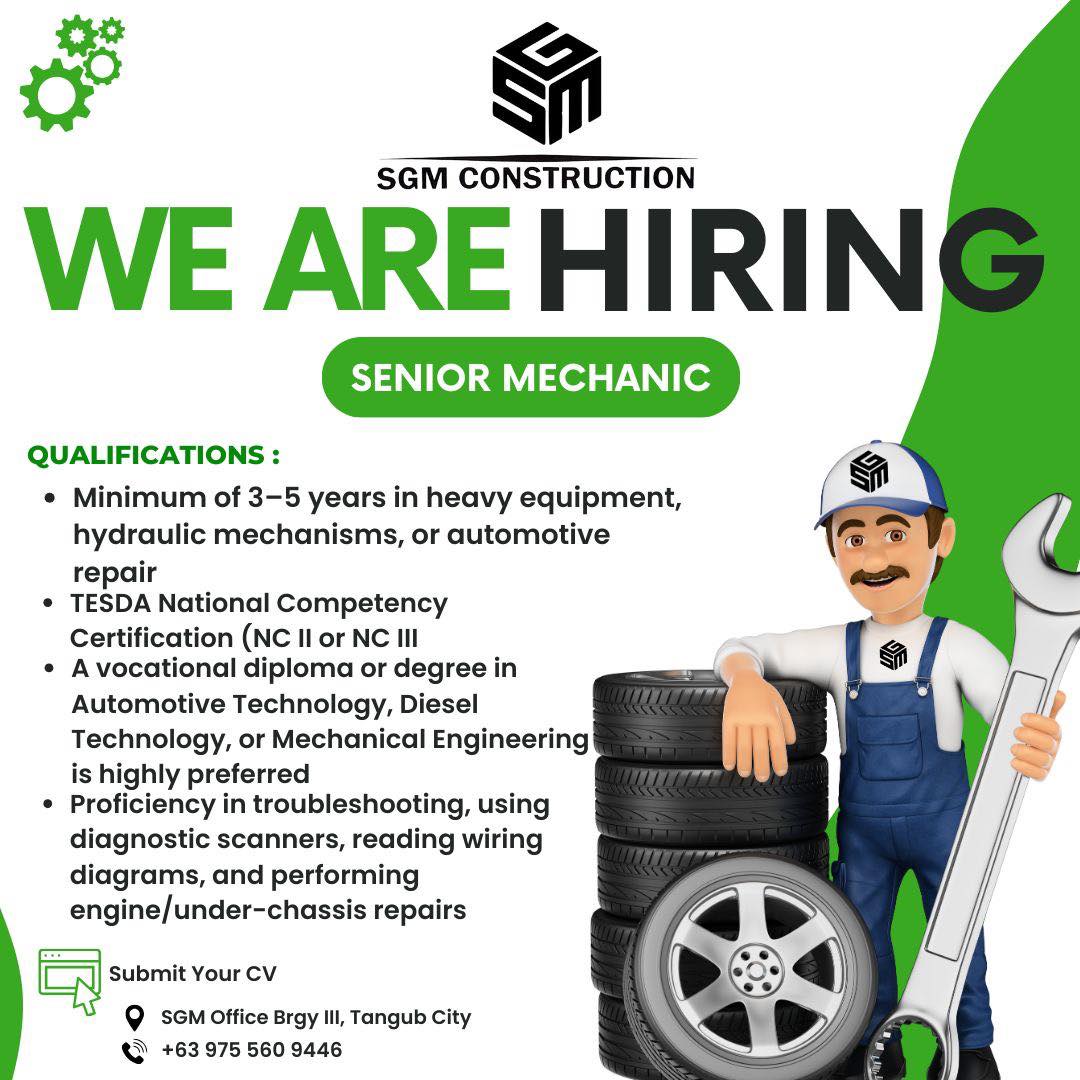 WE ARE HIRING: Senior Mechanic